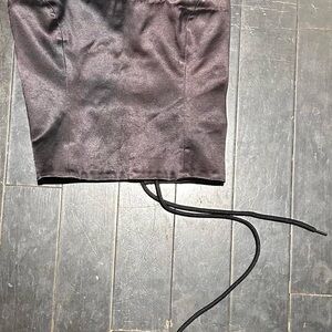 Chic Black Satin Corset Top